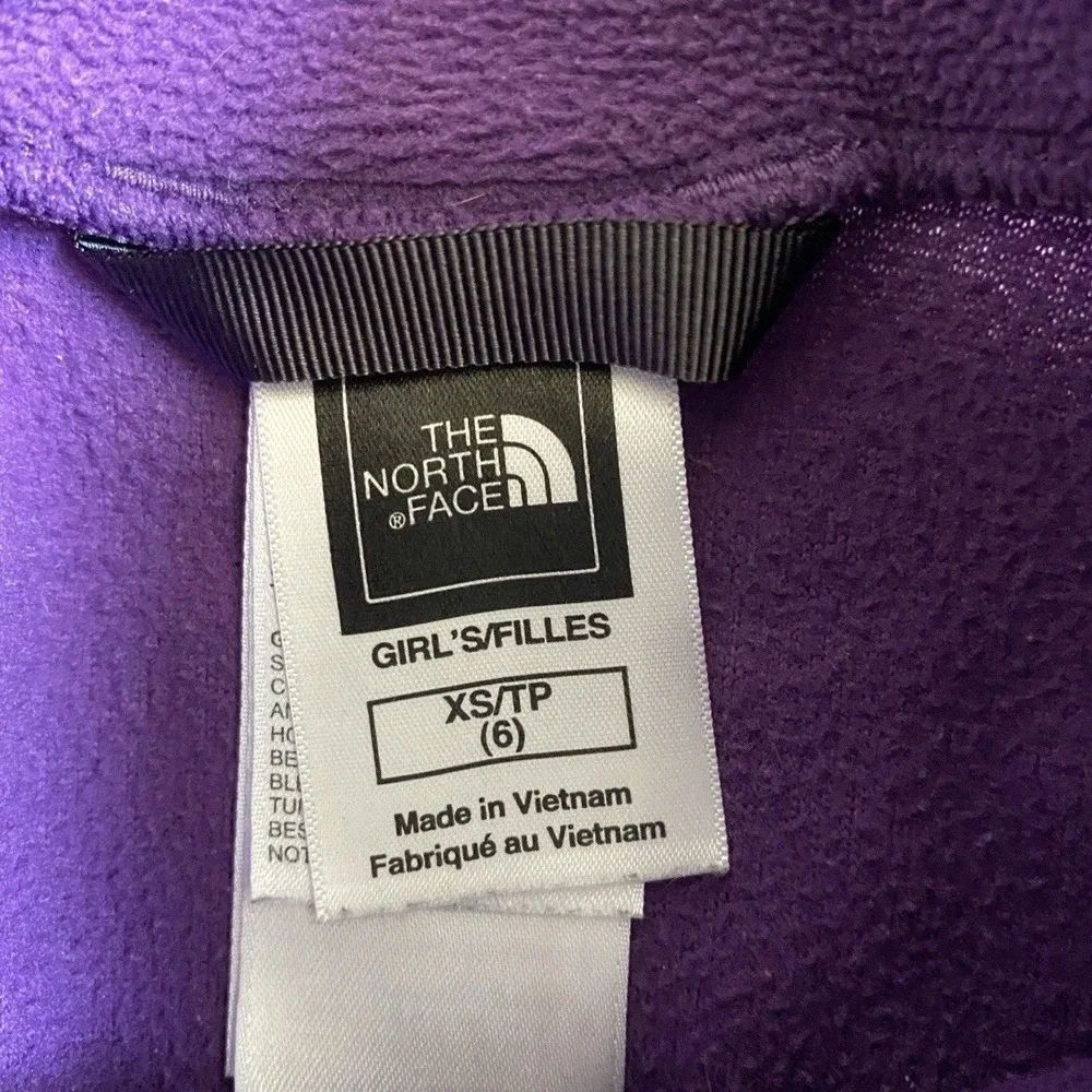 The North Face Purple 3/4 Zip Purple Fleece Pullover Cozy Size Girls XS (6) 1315